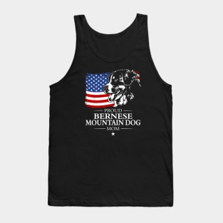 Proud Bernese Mountain Dog Mom American Flag patriotic dog Tank Top